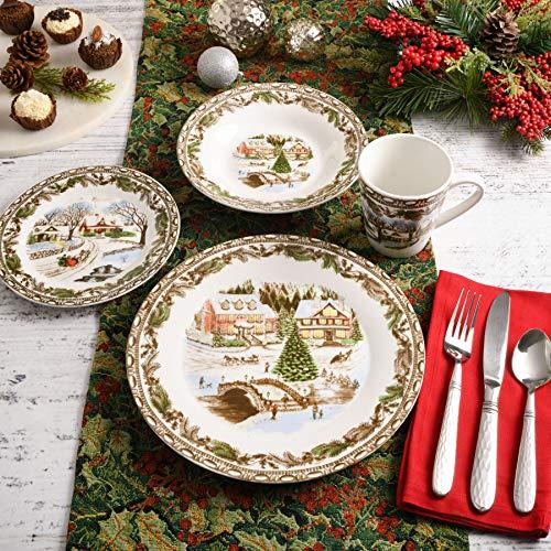 Gibson Gibson Home Christmas Toile 16 Piece Dinnerware Set, Multicolor -
