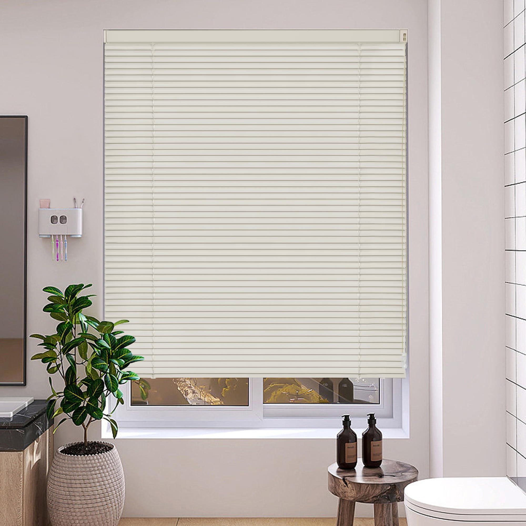 simty Simty Corded 1\" Aluminum Mini Blinds for Windows, Venetian Horizontal Blinds, Privacy Shades for Bedroom, Bathroom,Kitchen,Office, 44\" W x 72\" H, Beige