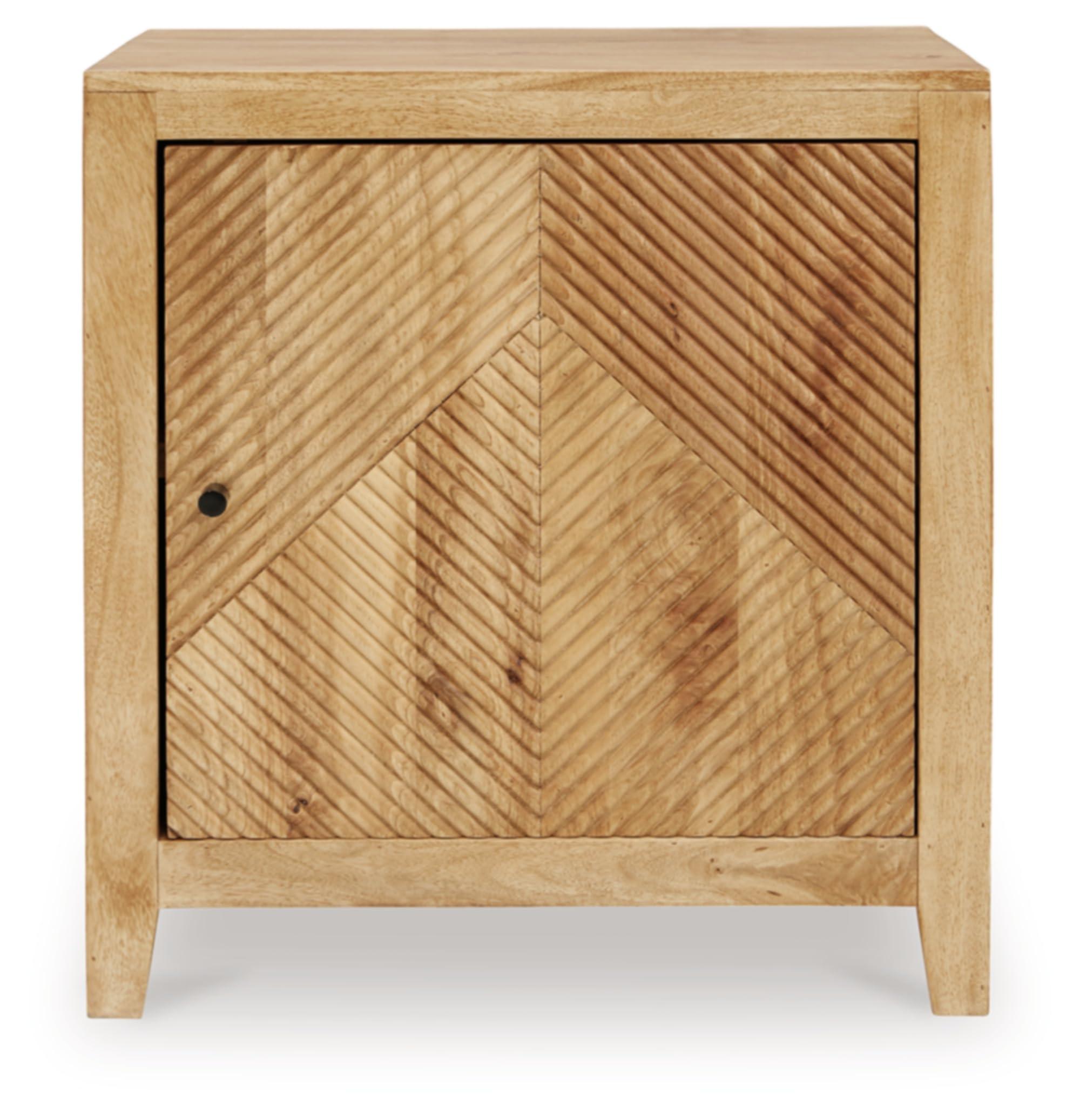 Signature Design by Ashley Signature Design by Ashley Emberton Casual 1-Door Accent Cabinet with 1 Shelf, Light Brown