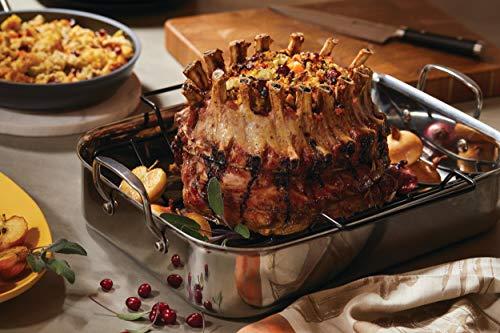 Anolon Anolon Triply Clad Stainless Steel Roaster / Roasting Pan with Rack - 17 Inch x 12.5 Inch, Silver
