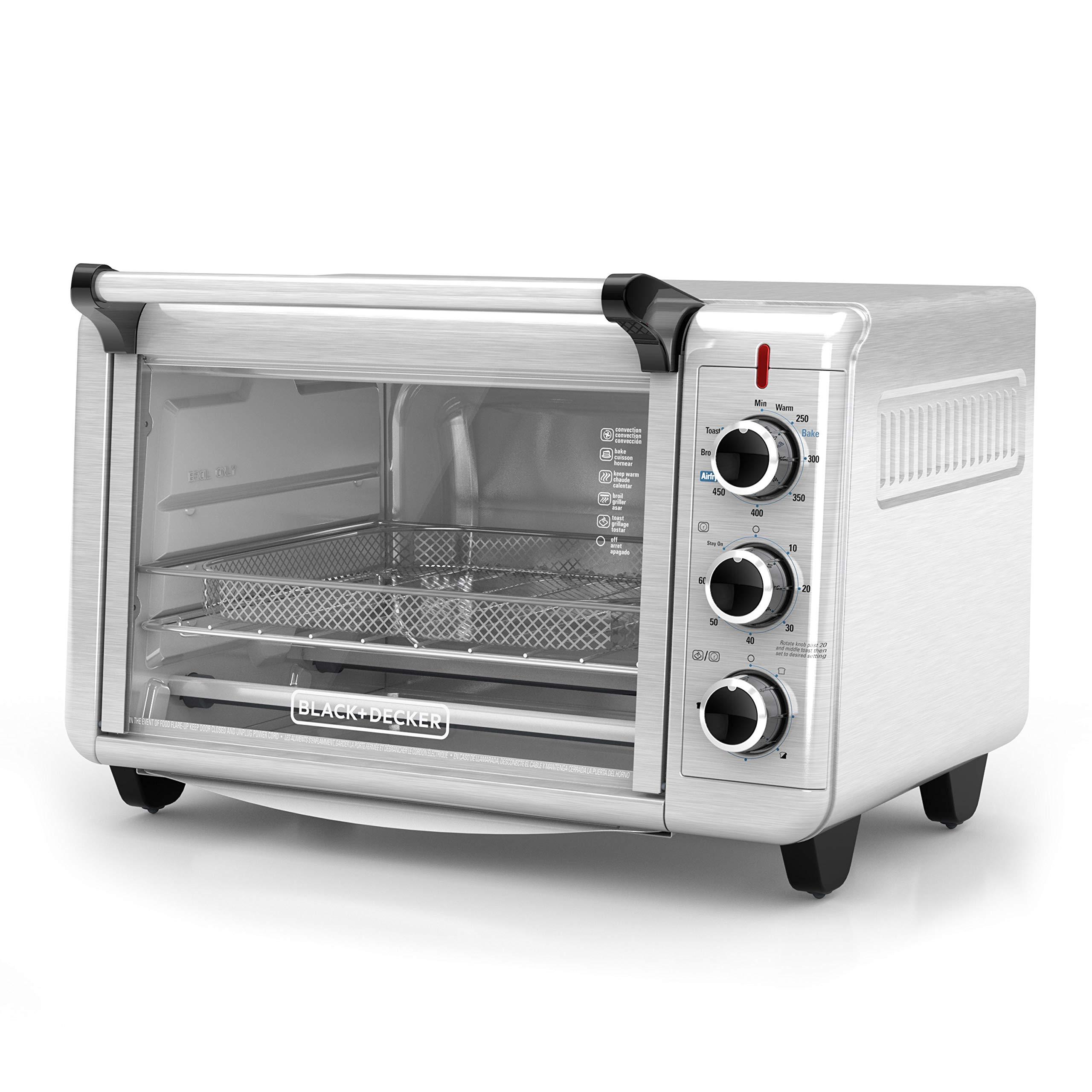 BLACK+DECKER BLACK+DECKER 6-Slice Crisp 'N Bake Air Fry Toaster Oven, TO3215SS, 5 Cooking Functions, 60 Minute Timer, Stainless Steel