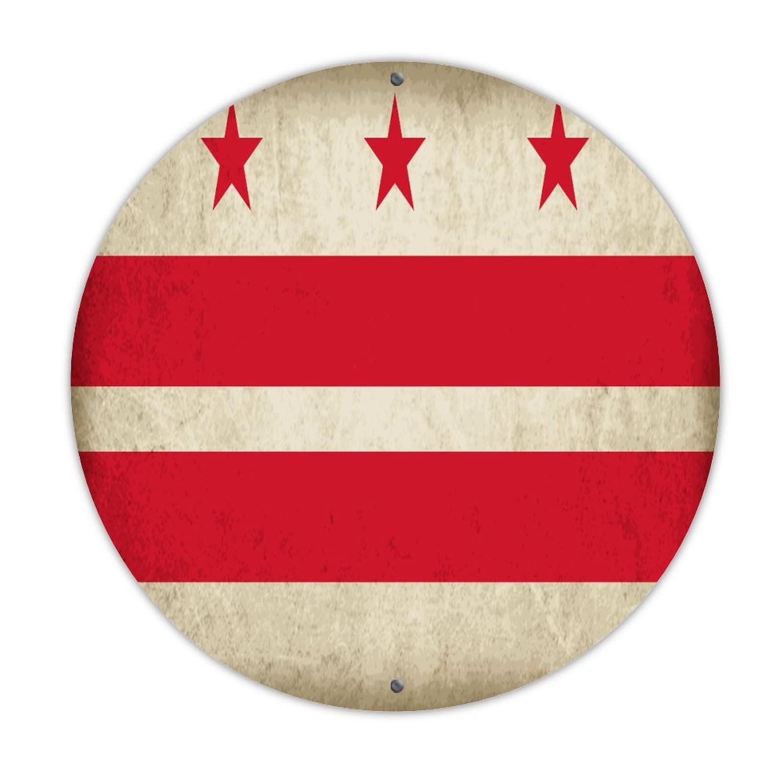 lutieger lutieger Restaurants Home Dcor Metal Sign Washington State Flag Personalized Gifts Posters Patriotic USA Map Sports Fans Country Tin Signs for Bedroom Entryway Bathroom Wall Decor 12x12in Round