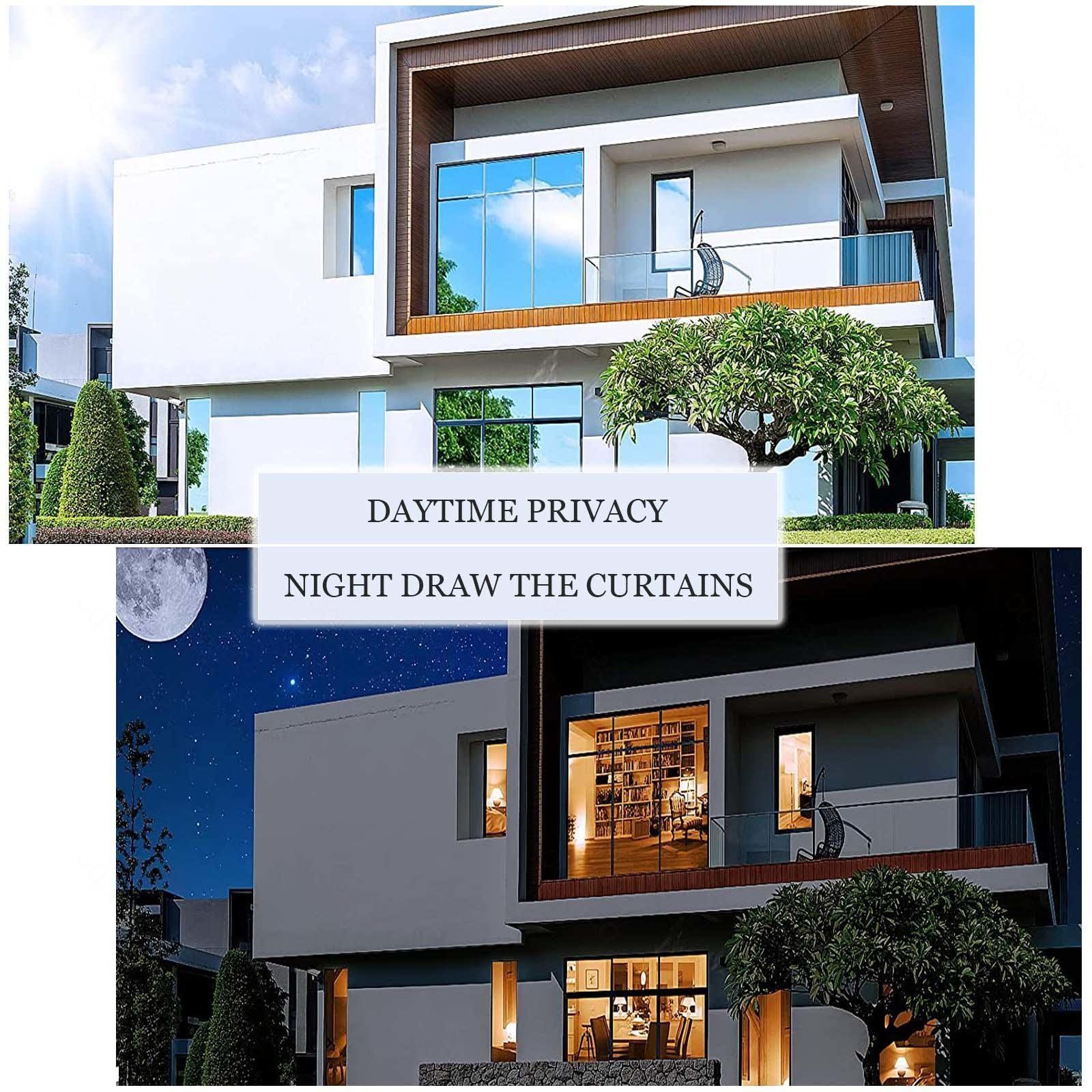 Widppsopt One Way Mirror Window Film, Reflective Window Film, Daytime Privacy Mirror Film, Window Tint, Heat Control Sun Protection Window Film for Home Office,WxH-130x300cm(51 * 118in)