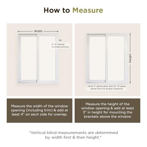 BlindDen BlindDen - Vinyl Vertical Window Blinds for Home - Vertical Blinds for Sliding Glass Doors - Silver - (48" W x 46" H)