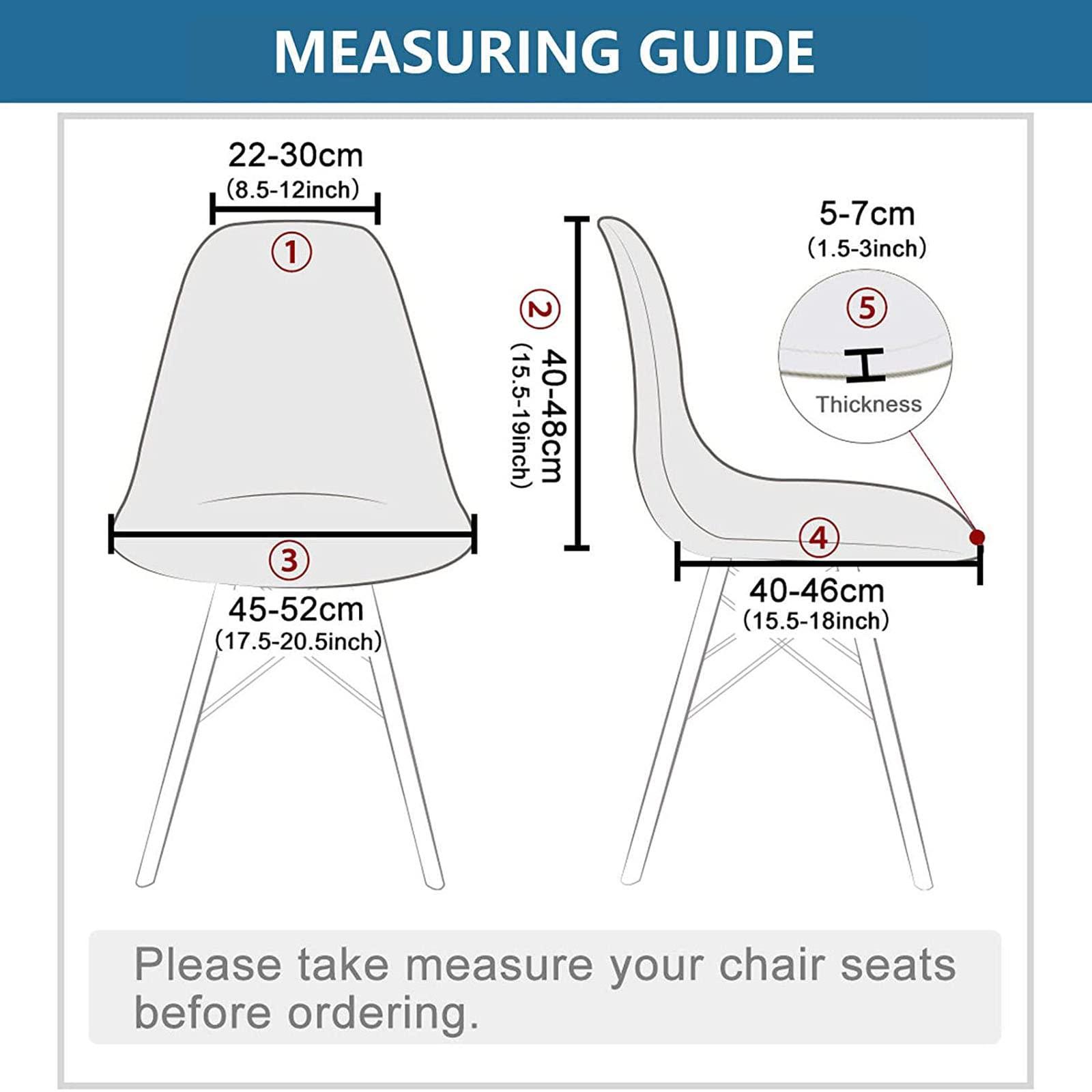 LOVEHOUGE Velvet Shell Chair Cover, Mid Century Modern Style Dining Chair Slipcover, Lounge Armless Chair Protector, for Home Kitchen Living Room Side Chairs,H,4pack