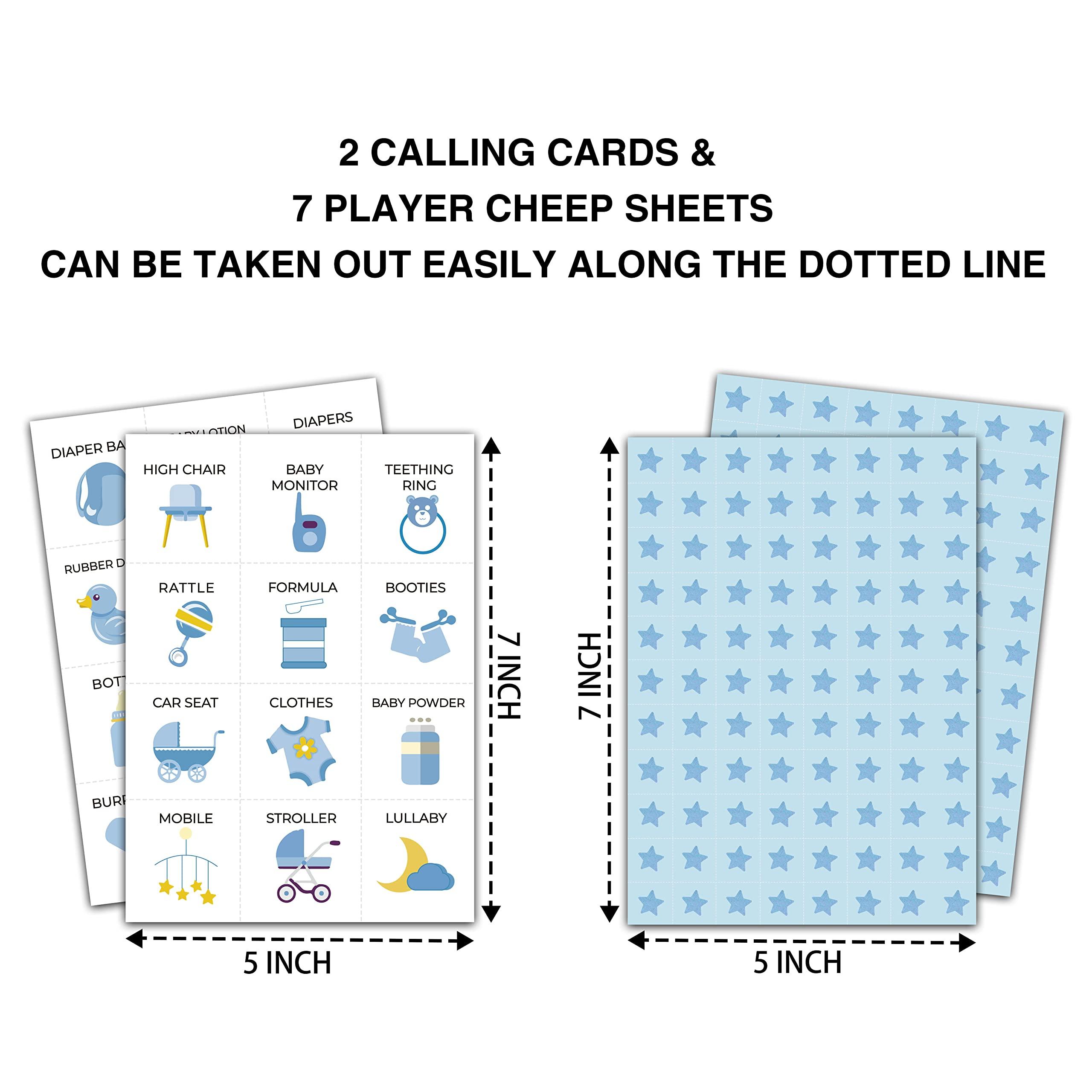Foosproea Foosproea Baby Shower Bingo Games, Gender Neutral Baby Bingo Cards for 24 Players, Bear Balloons Card Game for Family Friends Activities, Watercolor Blue Baby Shower Party Supplies Decorations (04)
