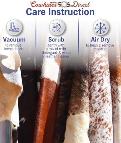 Cowhides Direct Cowhides Direct Genuine Cowhide Rug (Salt & Pepper) - Authentic Cow Rug with Non-Slip Suede Backing - Cow Rugs for Living Room, Bedroom & More - Decorative Rug (Black, 6x6 L)