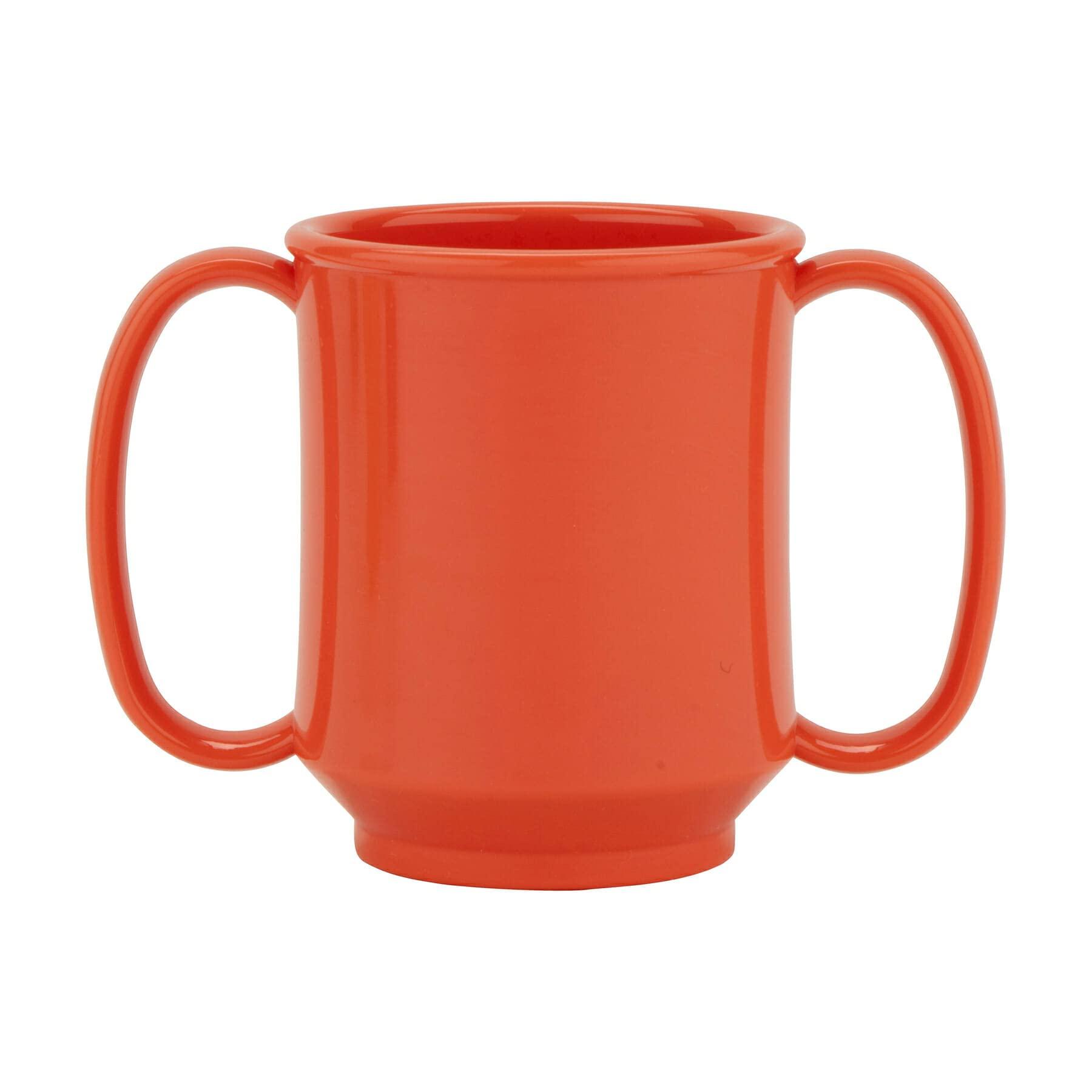 G.E.T. GET SN-103-RO BPA-Free Plastic Easy Grip Two Handled Mug, 8 Ounce, Rio Orange (Set of 12)