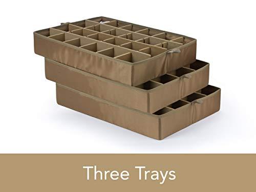 Covermates Covermates Keepsakes Adjustable Ornament Storage Box, Carrying Handles, Padded Protection - Holiday Storage-Red