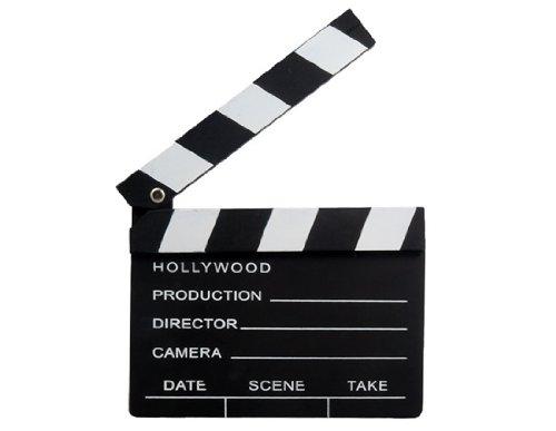 yasheng Wood Replica Movie Slate Clapboard (Black)