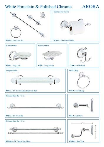 MODONA MODONA Toilet Paper Holder - White Porcelain & Chrome - Arora Series - 5 Year Warrantee