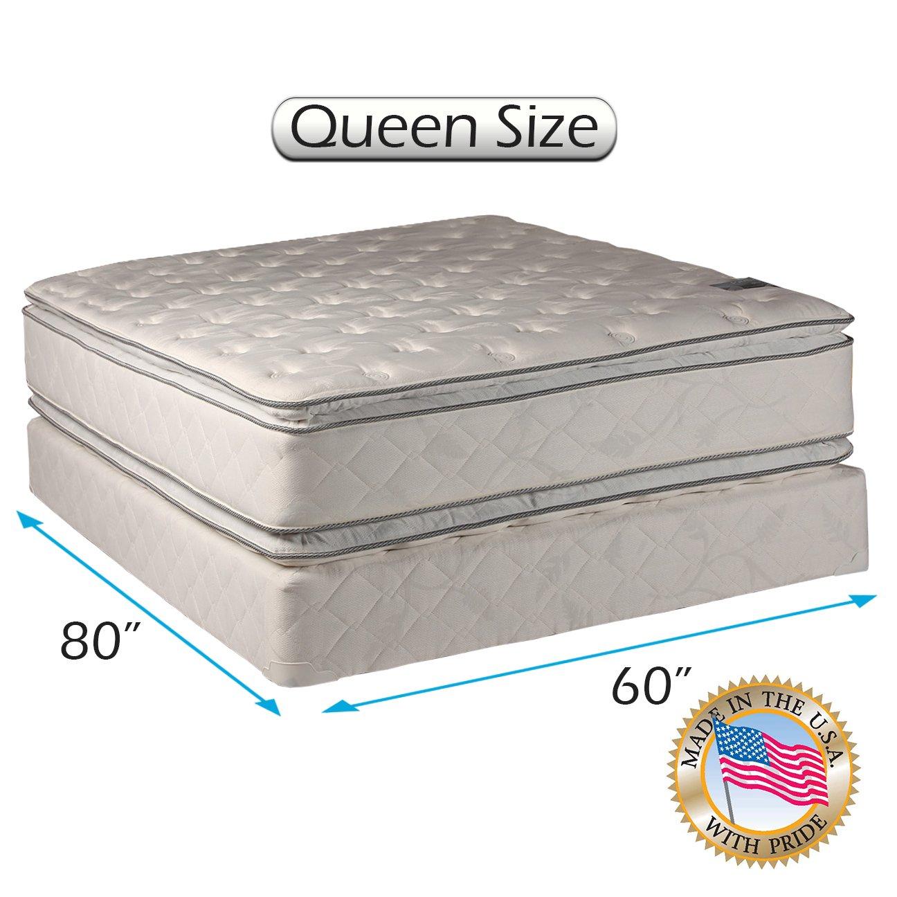 Dream Solutions USA Dream Solutions USA Natural Sleep Queen Size Mattress Set with Mattress Protector Included - Medium Soft PillowTop 2-Sided Sleep System, Fully Assembled, Back Support, Longlasting