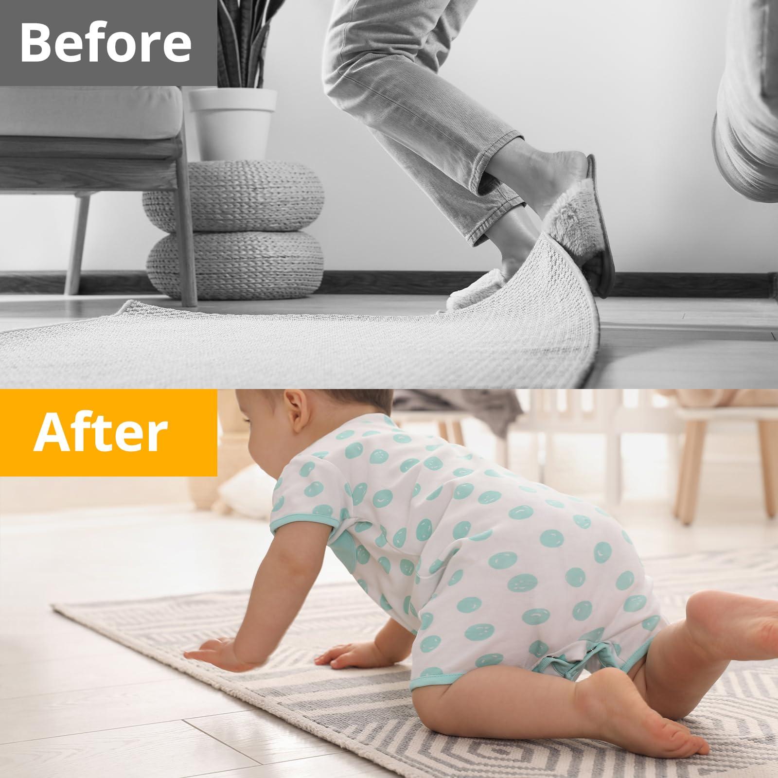 Daisyhome Daisyhome 16 PCS Rug Tape, Rug Pad Gripper for Hardwood Floors, Double Sided Adhesive Carpet Tape, Reusable Anti Slip Rug Grips for Area Rugs to Keep Rug Corners Flat