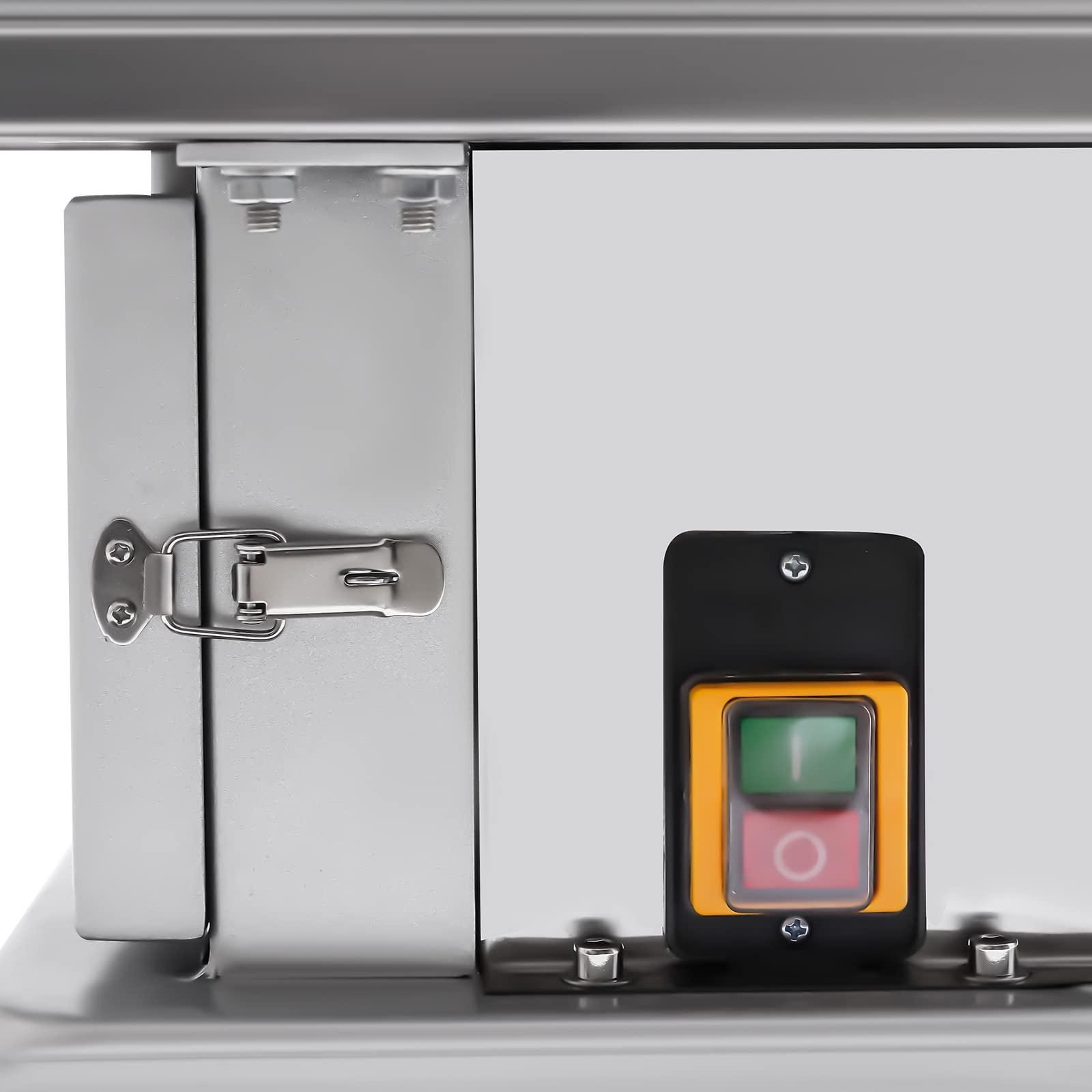 RENFANSHOP 650W Electric Meat & Deli Slicer,110V 60HZ Electric Bone Saw, Adjustable Slice Thickness Stainless Steel Blades & Safe Non-Slip Feet