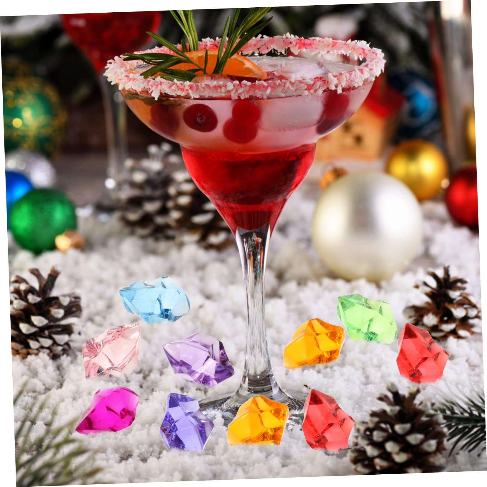 Didiseaon Didiseaon 1 Pack Plastic Ice Cubes Ice Cube Prop Fake Crushed Ice Rocks Clear False Ice Square Party Table Scatters Clear Vases for Flowers Faux Stone Ice Cubes Decor Banquet Table Irregular