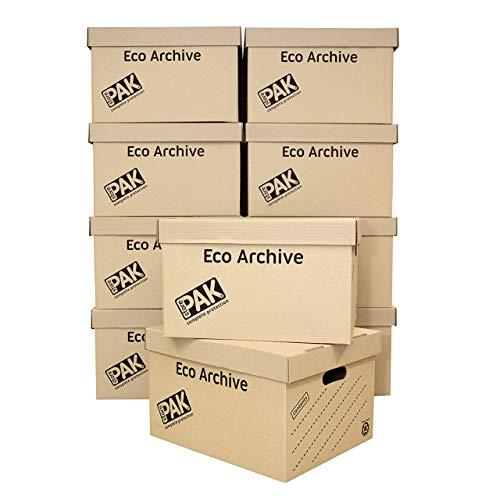 StorePAK StorePAK Eco Archive/Storage Cardboard Boxes & Lids Pack of 10. Flat Packed & Easy to Assemble. Good for Home Storage, Office & Moving House