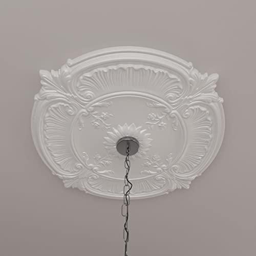 Ekena Millwork Ekena Millwork CM30AT Attica Acanthus Leaf Ceiling Medallion, 30 1/8"OD x 1 1/2"P (Fits Canopies up to 3 1/4"), Factory Primed