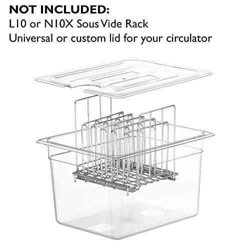 LIPAVI LIPAVI Sous Vide Container Model C10 3.0 Gallon (12 Quarts) 12.7 x 10.3 Inch - NOT INCLUDED: Matching rack and tailored lids for Joule, Anova and more sold separately