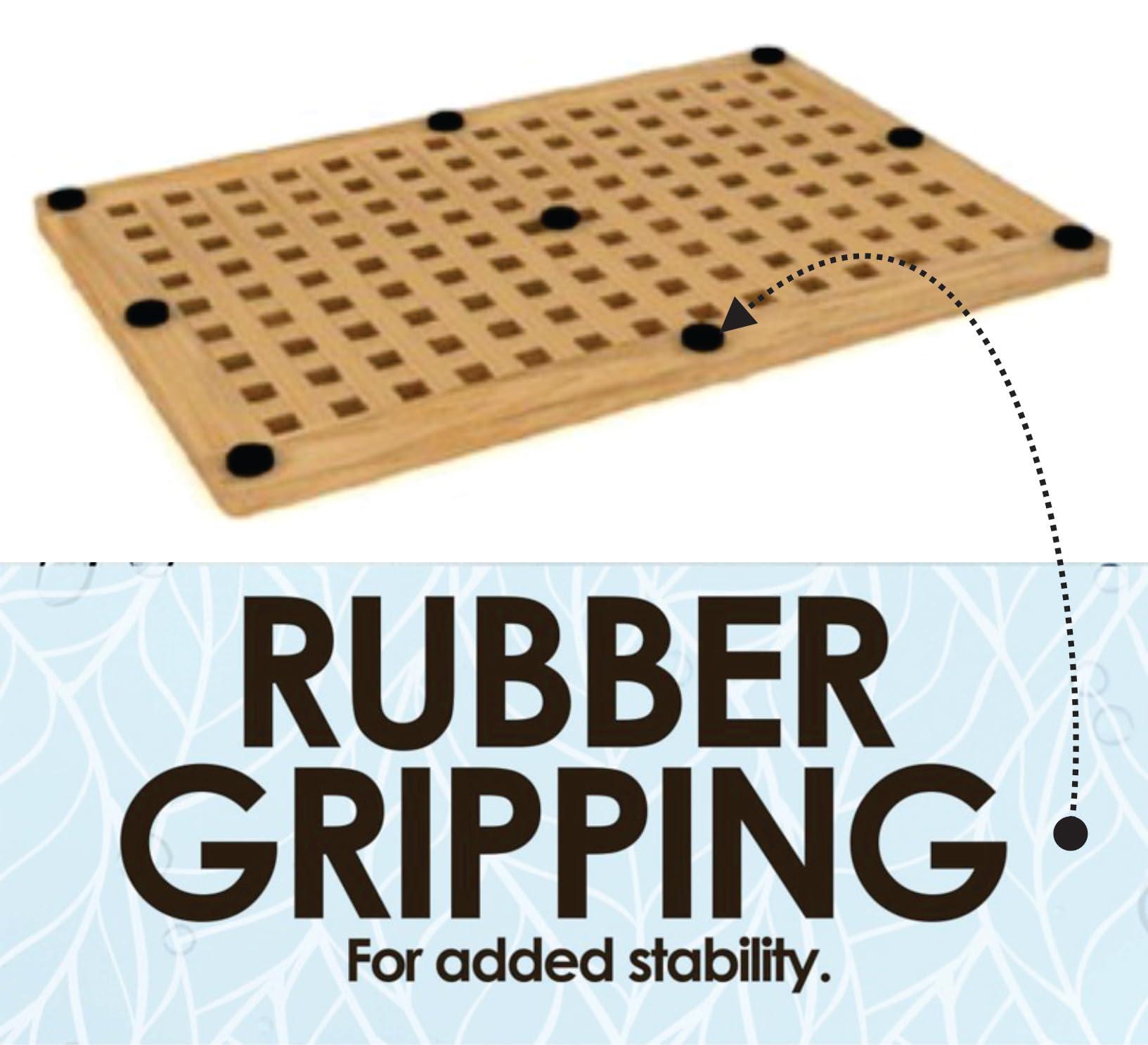 AquaTeak AquaTeak The Original Luxury Yacht Deck Inspired Teak Bath and Shower Mat