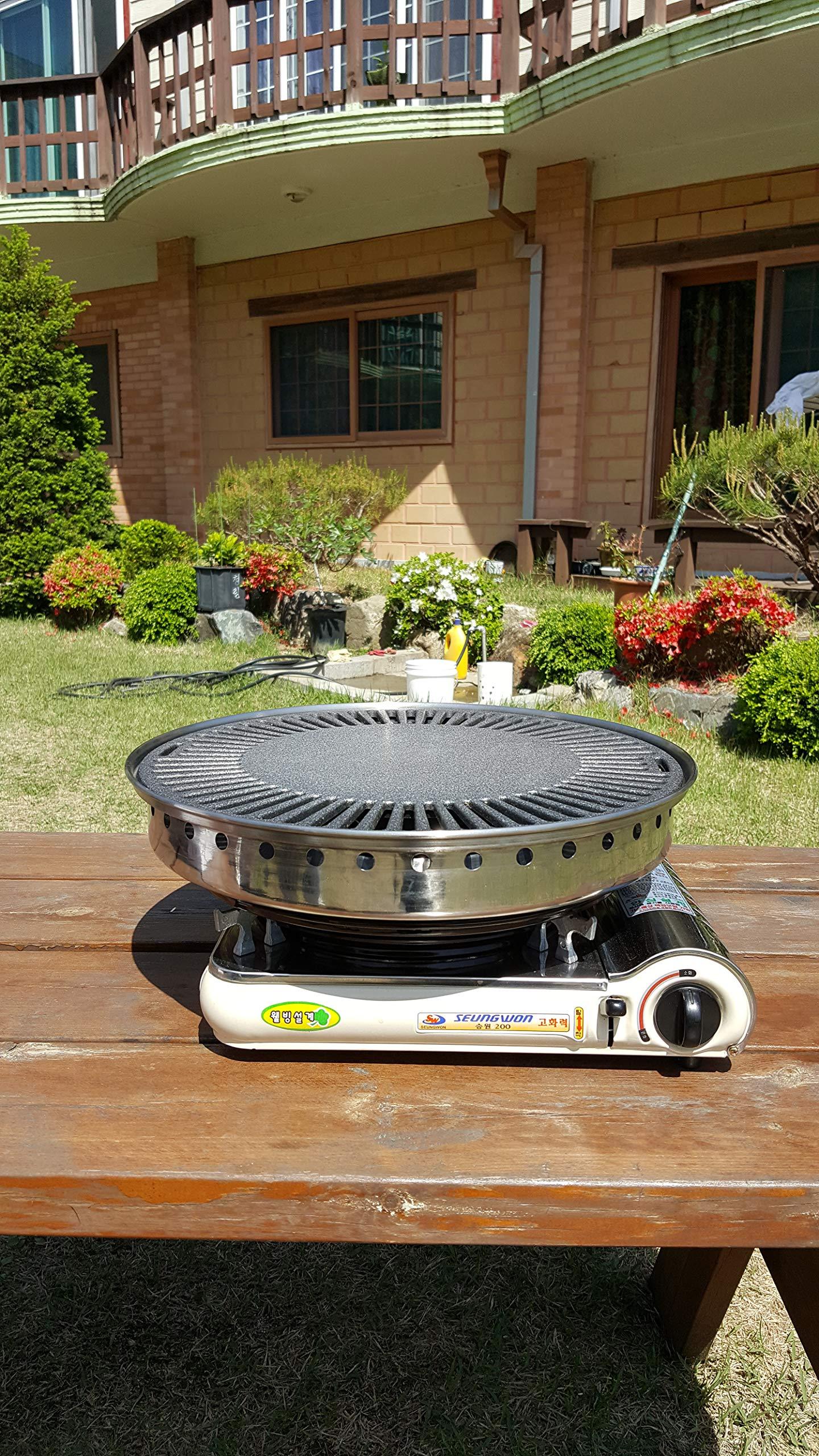 LALAKITCHEN LALAKITCHEN - Stovetop Korean BBQ, Smokeless Roaster DAGUNDA GRILL, Non-Stick, Indoor/Outdoor Korean BBQ (38cm) - TYPE B (Black)