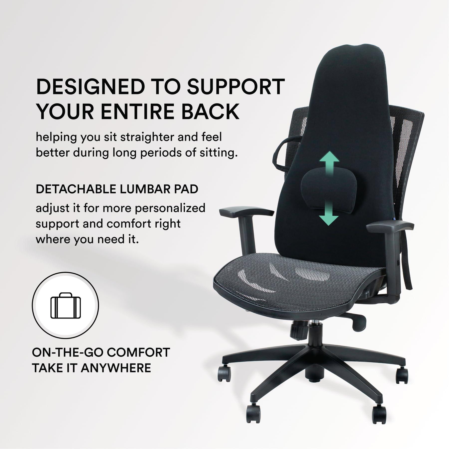 ObusForme ObusForme Highback Backrest Support - Extra Tall Padded Seat Cushion and Lumbar Support Pillow, Portable Posture Support with Soft and Durable Foam