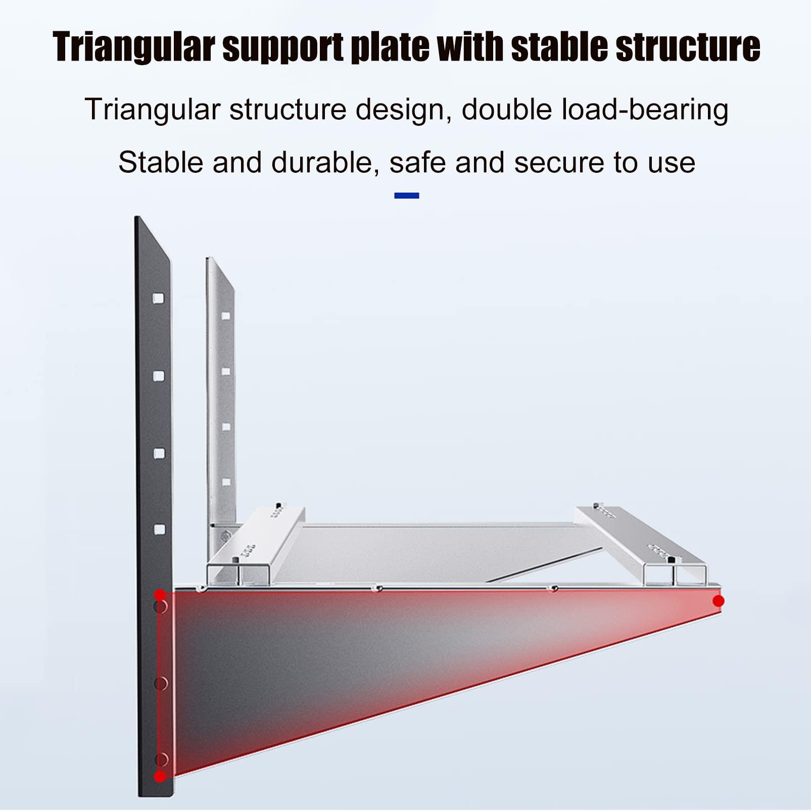 Fadiadem Fadiadem Heavy Duty Stainless Steel Brackets Mini Split Stand, Outdoor Wall Mounting Bracket for Condenser Ductless Air Conditioner Heat Pump & HVAC Systems, Air Conditioner Shelf Can Support 500 lbs
