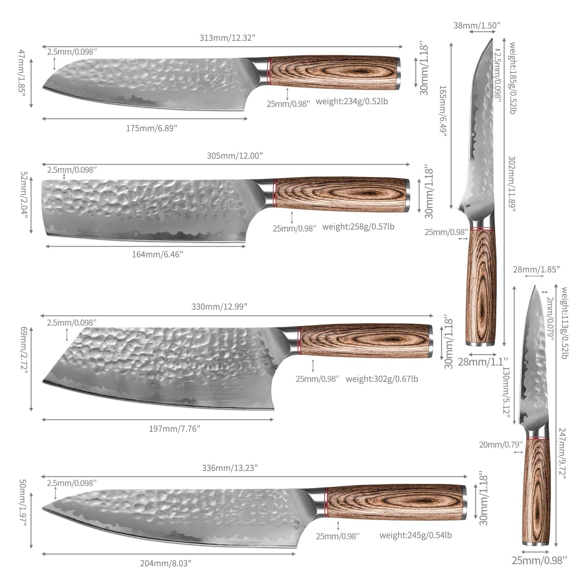 FULLHI FULLHI Knife Set 13pcs Japanese Knife Set, Premium Japan Stainless Steel Kitchen Knife Set with Knife roll package