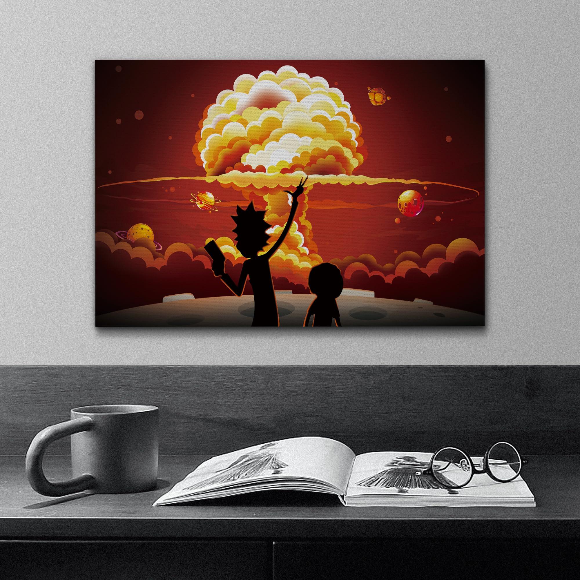 wall26 wall26 Rick and Morty Canvas Wall Art Modern Wall Decor Stretched and Framed Ready to Hang - 32x48 inches