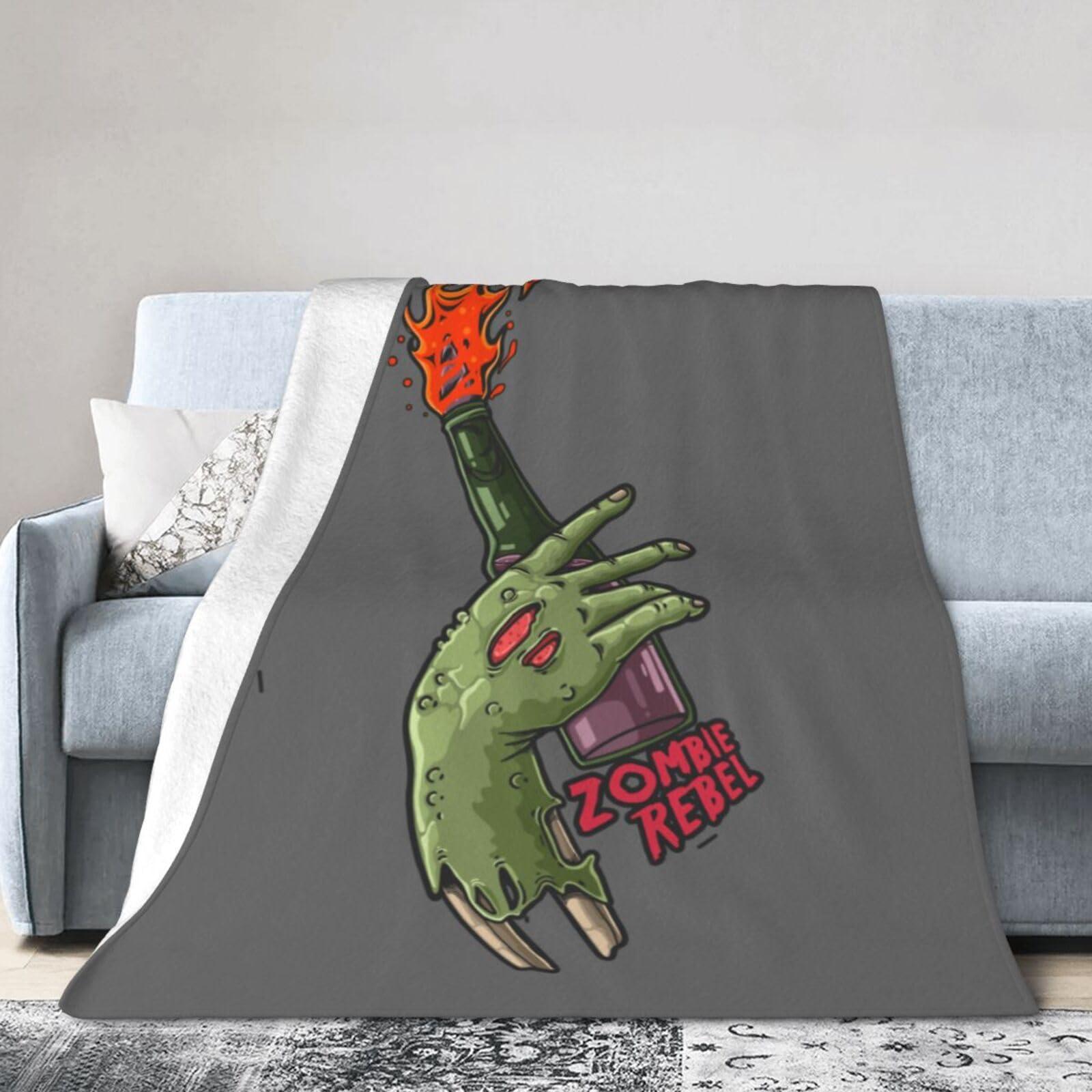 SIYTUAU Zombie Rebel Throw Blanket for Couch 50\"x40\" Cozy Soft Sofa Chair Bed Throw Blankets Flannel Blanket
