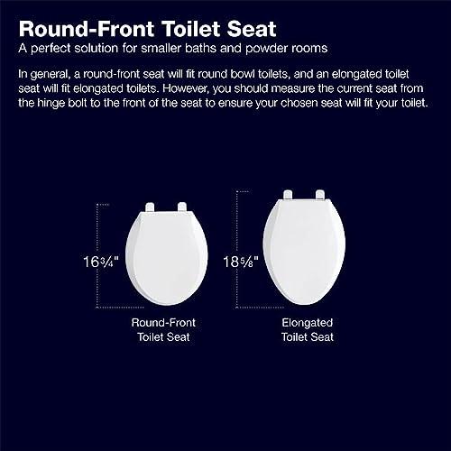 Kohler KOHLER K-4009-0 Reveal Round Toilet Seat, with Grip-Tight Bumpers, Quiet-Close Seat, Quick-Release Hinges, Quick-Attach Hardware, No Slam Toilet Seat, White