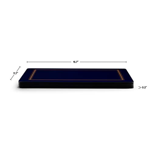 Pimpernel Pimpernel Classic Midnight Blue Collection Placemats | Set of 4 | Heat Resistant Mats | Cork-Backed Board | Hard Placemat Set for Dining Table | Measures 15.7” x 11.7”