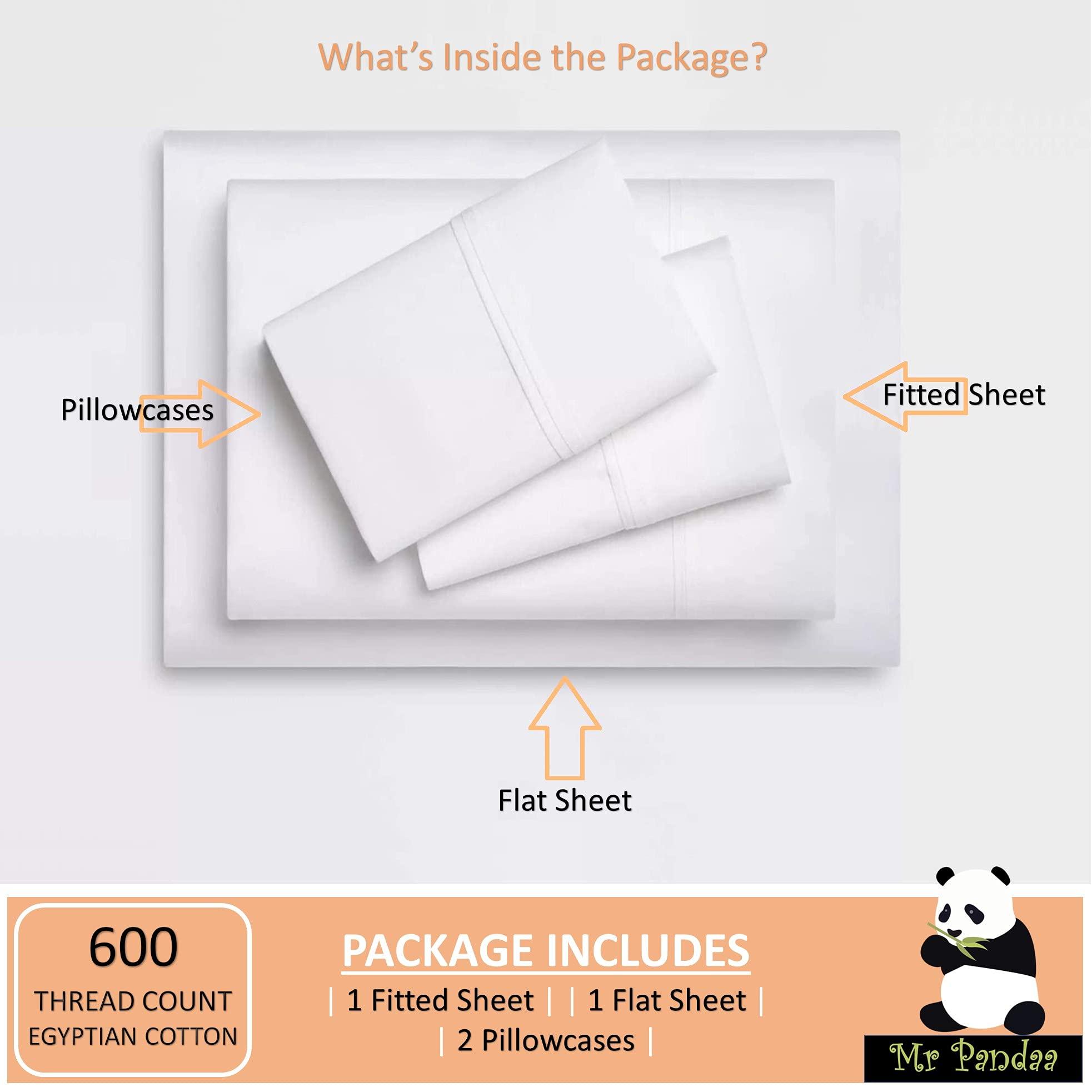 Mr Pandaa True Luxury Hotel Quality 600-Thead-Count Leopard Print-Queen XL Sheet Set, 100% Egyptian Cotton Super Soft-Cooling-Breathable-Comfy-Strong-Durable 4 Piece Set, Fit Upto 28 Extra-Deep-Pockets