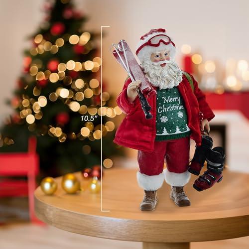 Kurt S. Adler Kurt Adler 10.5-Inch Fabrich Santa with Skis