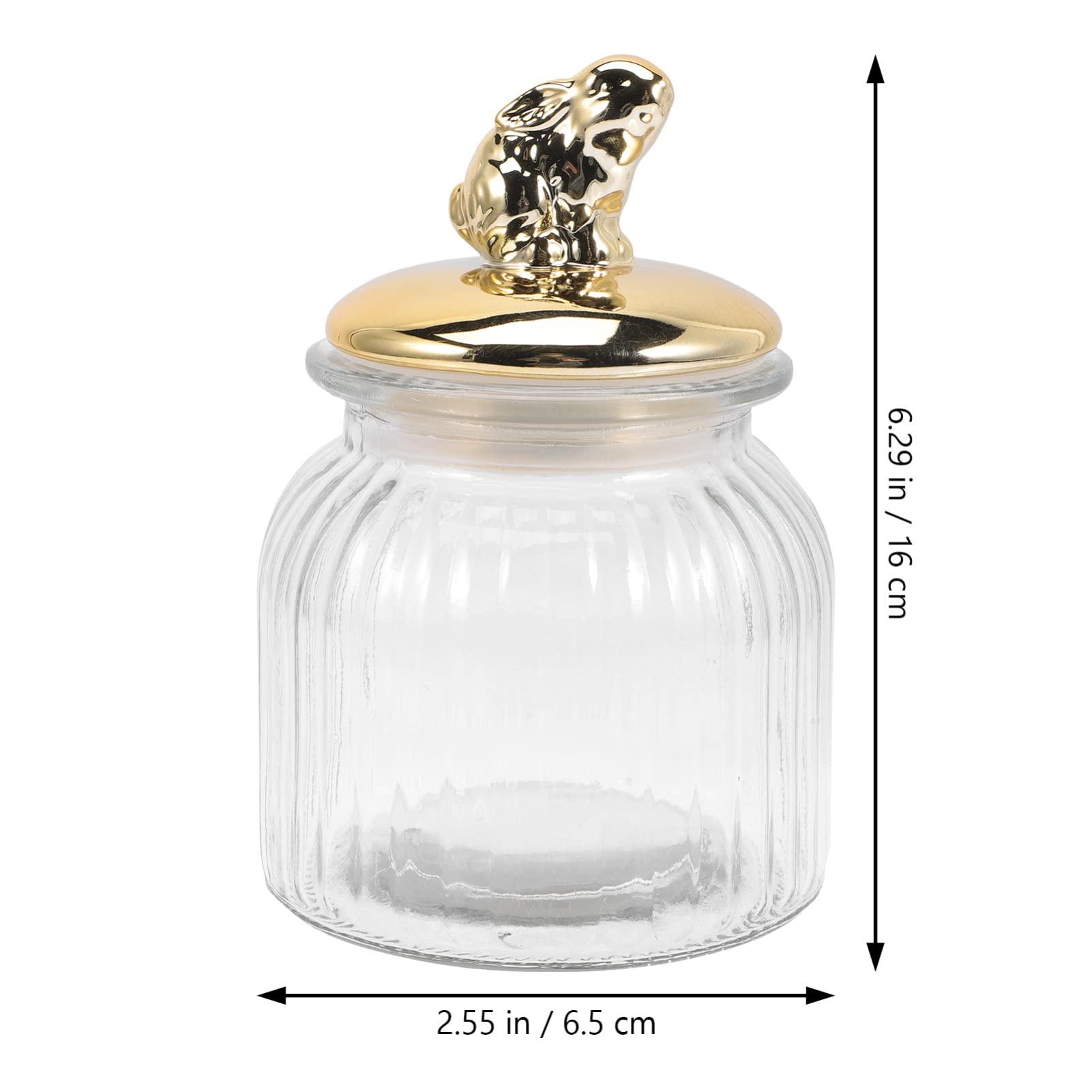 PRETYZOOM PRETYZOOM Rabbit Ear Glass Jar Glass Food Canister Glass Bunny Canister Loose Tea Container Candy Jar Candy Holder Containers with Lids Decor Treat Jar With Cover Ceramics Toothpick Jar