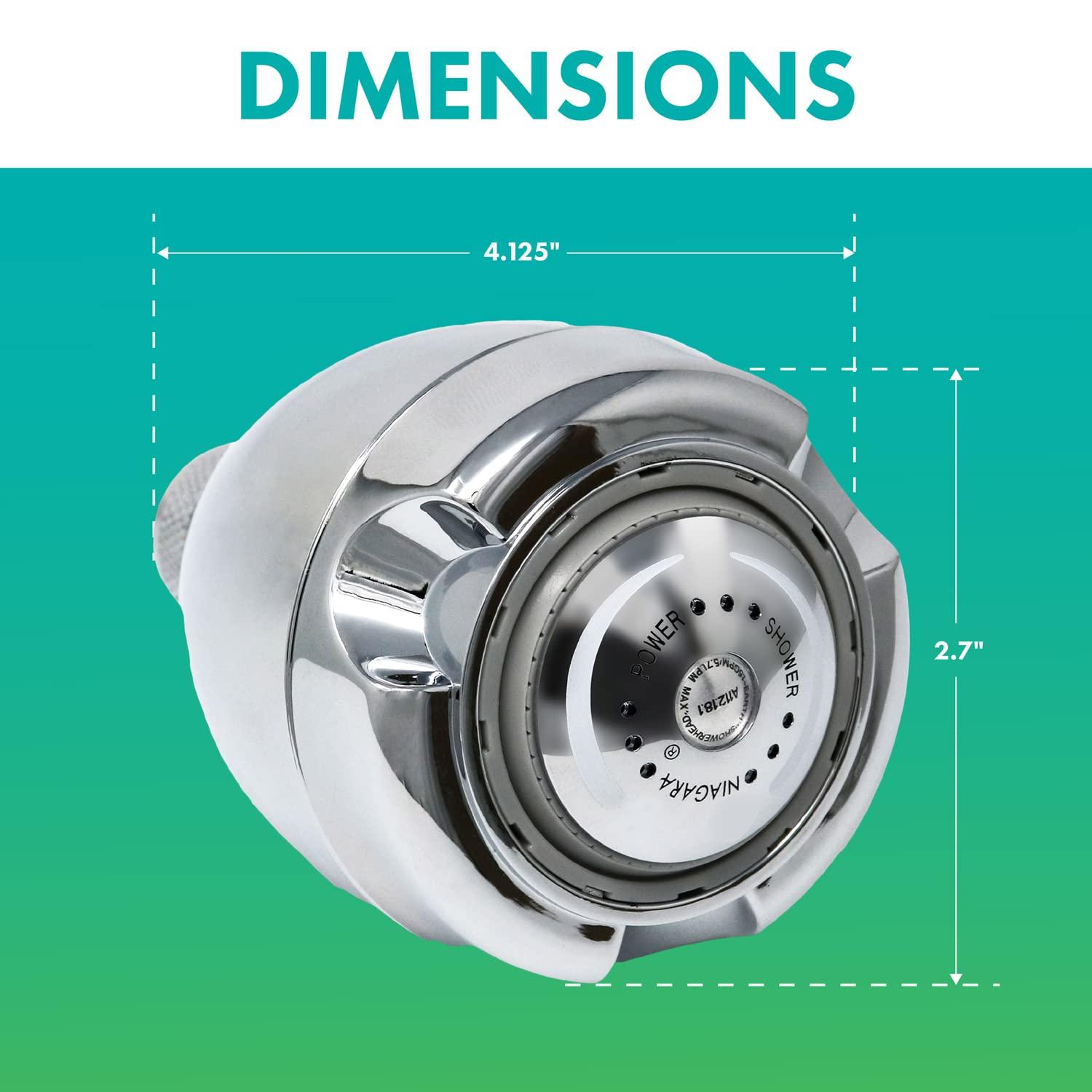 Niagara Conservation Niagara Conservation N2920CH Earth Spa 3-Spray with 2 GPM 2.7-in. Wall Mount Adjustable Fixed Shower Head in Chrome, 1-Pack | Bathroom Shower Head Sprayer with Pressure Compensation Technology