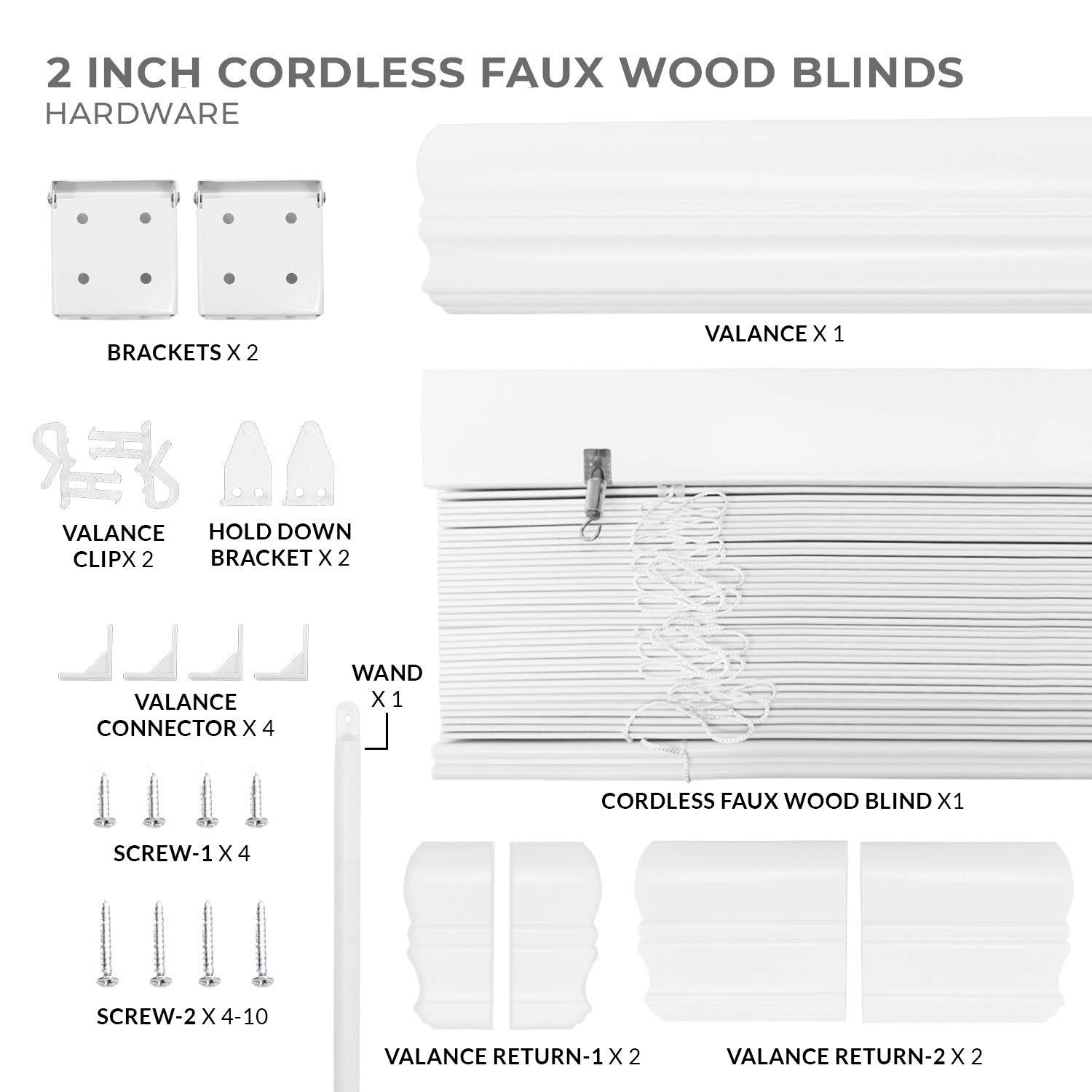 CHICOLOGY CHICOLOGY Faux Wood Blinds, Window Blinds, Window Shades, Window Treatments, Blinds & Shades, Window Shades for Home, Chelsea White (Commercial Grade), 37" W x 36" H