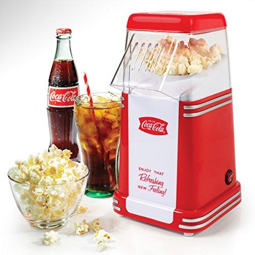 Nostalgia Nostalgia Electrics Coca-Cola Hot-Air Electric Popcorn Maker, 8 Cups, Healthy Oil Free Popcorn with Measuring Scoop, Coke Red & White