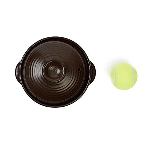 Crazy Korean Cooking Crazy Korean Cooking Korean Stone Bowl (Dolsot), Sizzling Hot Pot for Bibimbap and Soup - Premium Ceramic (Medium with Lid)