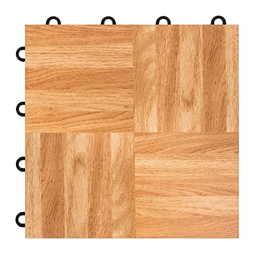 IncStores IncStores 3/8\" Thick Snap Together Dance Flooring Tiles | 12x12 Printed Vinyl Dance Floor Tiles for Practice & Performance | Oak | 40 Tile Pack