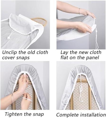 LemNin Ironing Board Cover,Ironing Board Cover and Pad, Fiber Ironing Replacement Board Cover and Pad 36"x13" 38"x13" 43"x14", Ironing Board Covers 3 Layer Standard Ironing Board Cover(Brown,92x33cm(36x13in)