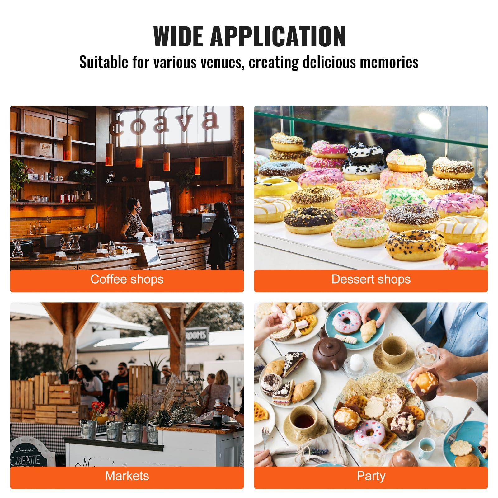 VEVOR VEVOR Electric Donut Maker, 2000W Commercial Doughnut Machine with Non-stick Surface, 9 Holes Double-Sided Heating Waffle Machine Makes 9 Doughnuts, Temperature 122-572, for Restaurant and Home Use