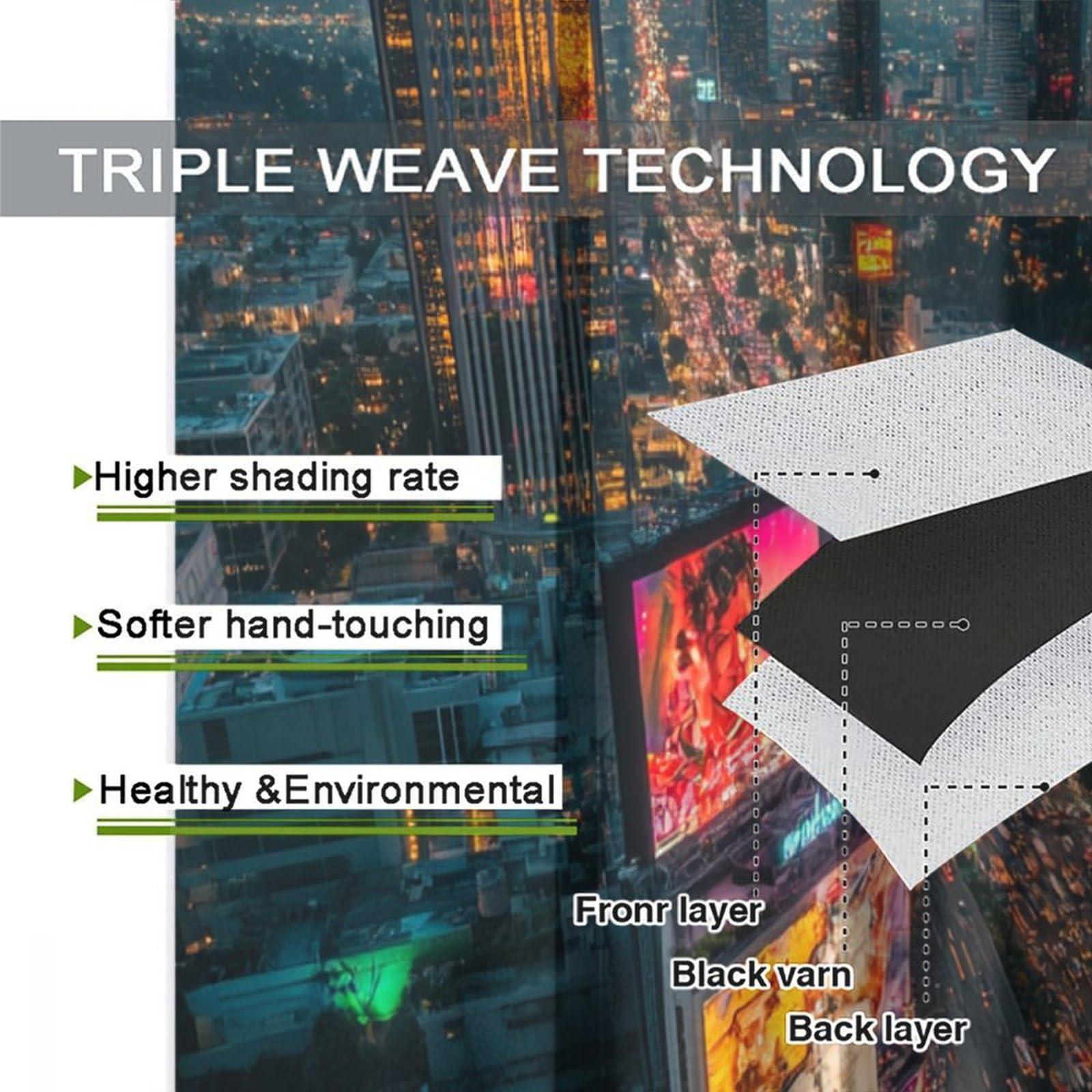 HDESDIS HDESDIS Skyline Urban Sunset Grommet Blackout Curtains for Bedroom, Night Lights Scenic Cityscape Thermal Insulated Curtains Room Darkening Window Drapes, 21W x 63L, 2 Panels