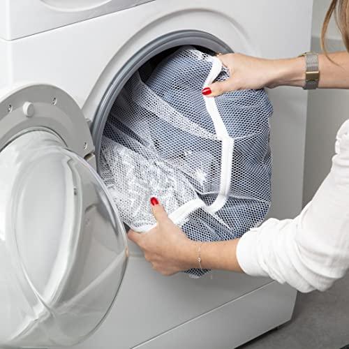 Compactor Compactor Large Zipped Laundry Bags for Washing Machines, 60 x 60cm, White