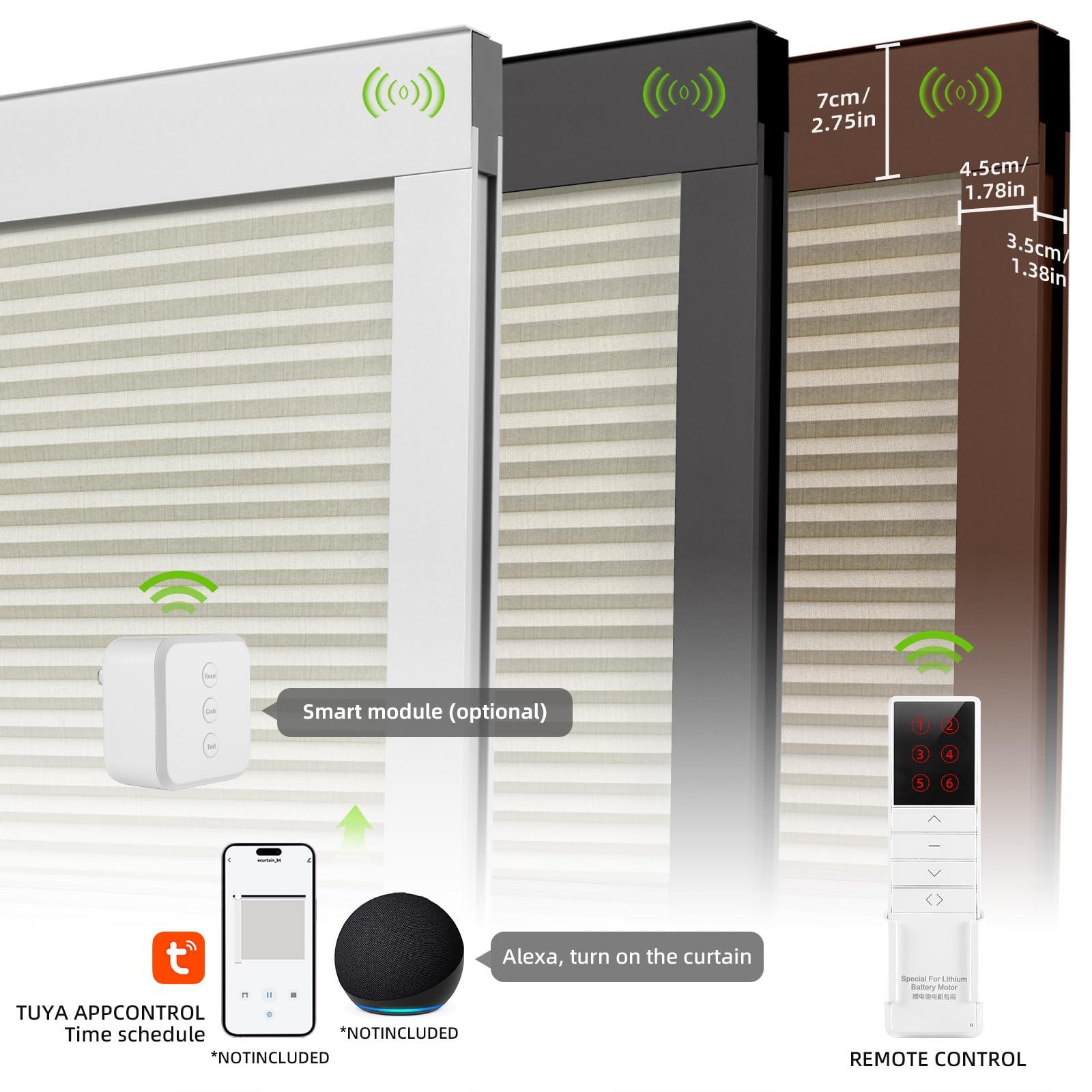 ZSTARR ZSTARR Motorized Skylight Shades Cellular Honeycomb Electric Blinds with Solar Panel Cordless Rechargeable Shades with Remote for Roof Inclined Plane Room Custom Size (BO Printed Wheat)
