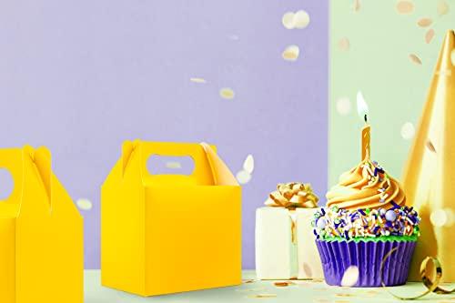 Shatchi Shatchi Cardboard Lunch Takeaway Birthday Wedding Meal Food Cake Boxes Childrens Party Bags, Yellow, Pack of 20