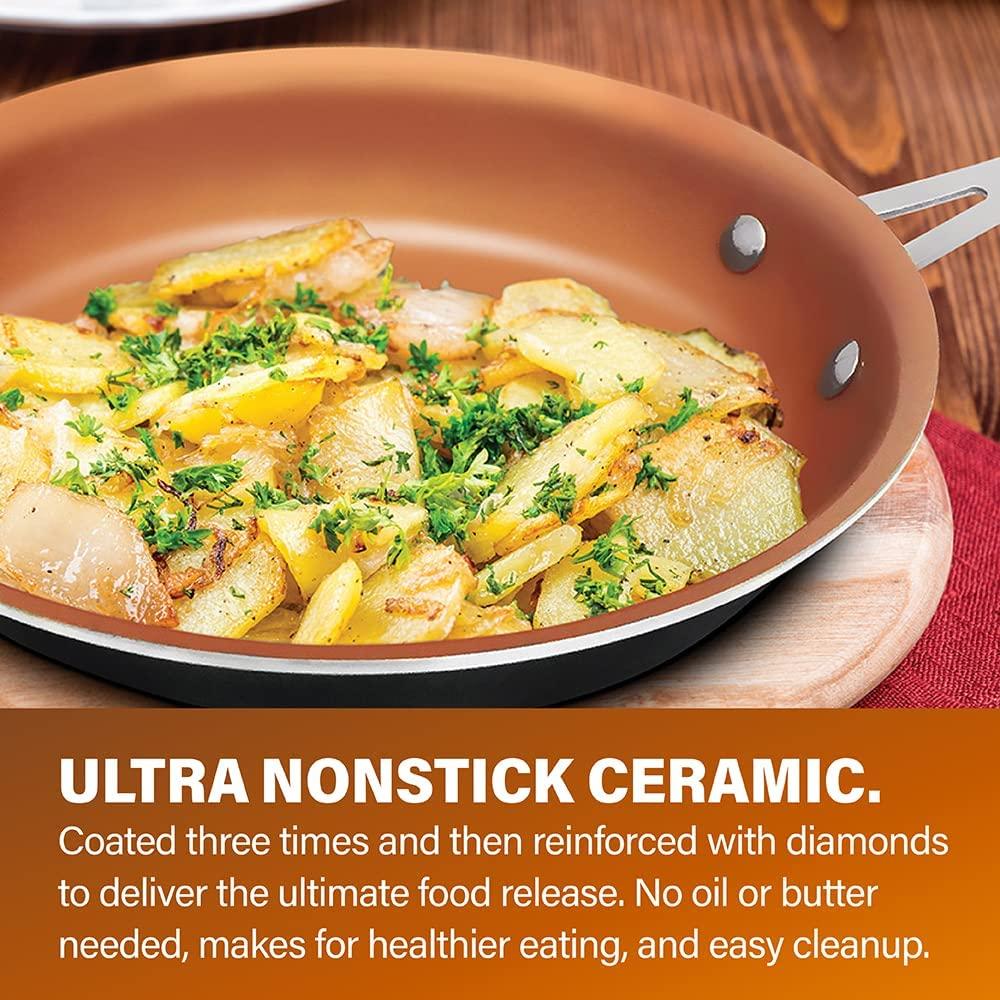 GOTHAM STEEL Gotham Steel Pots and Pans Set 12 Piece Cookware Set & Dishwasher Safe - 2023 Edition & 5 Quart Stock Multipurpose Pasta Pot with Strainer Lid & Twist and Lock Handles, Graphite