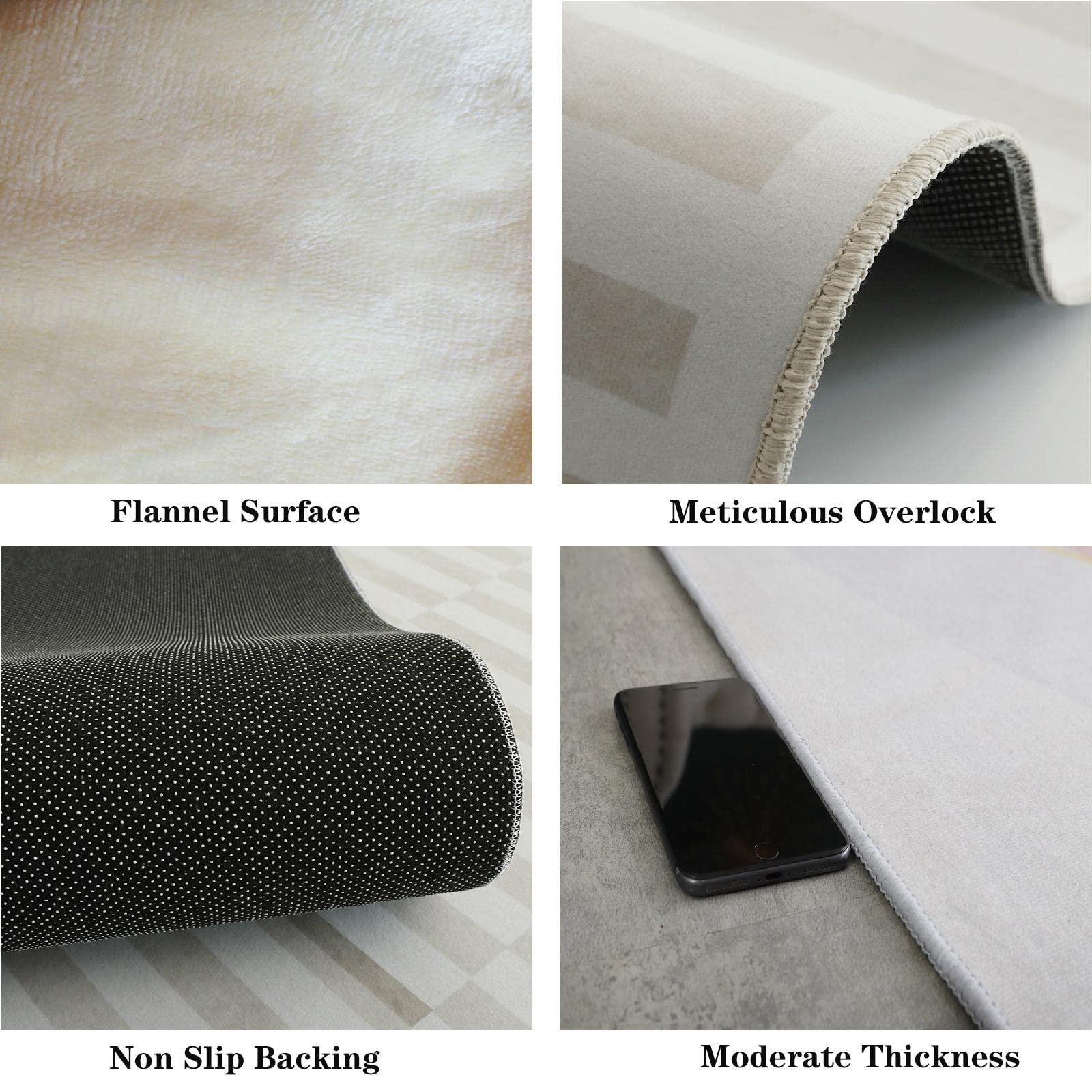 HomeLoft Basics Marble Blue Gray Wave Pattern Area Rugs, Luxury Gold Lines Indoor Throw Rug, Machine Washable Fade Resistant Printed Soft Anti-Slip Rug for Kitchen Girls Boys Nursery Living Room, 6x8ft