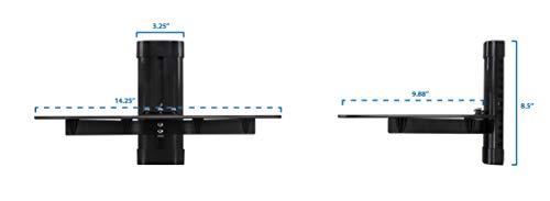 Mount-It! Mount-It! Floating Wall Mounted Shelf Bracket Stand for AV Receiver, Component, Cable Box, Playstation4, Xbox1, Blue Ray DVD Player, Projector, 17.6 lbs Capacity, Single Shelf, Adjustable Height
