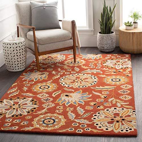 Surya Surya Athena ATH-5126 Hand Tufted Wool Square Floral and Paisley Area Rug, 9-Feet 9-Inch