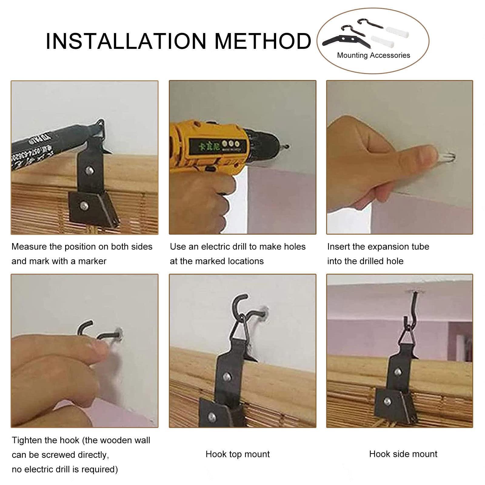 Suwooy Natural Bamboo Roller Blinds,60% Light Filtering Roll Up Shades,Retro Decorative Curtains,Indoor Outdoor Bamboo Blinds 45-150cm Wide,Roman Blinds,Breathable Sun Shades,WH-140x240cm/55x94in
